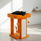 Cat Tree Tower with Raised Platform, Scratching Board and Toys