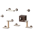 Cat Wall Shelves with Hammock, House, Steps, and Scratching Post