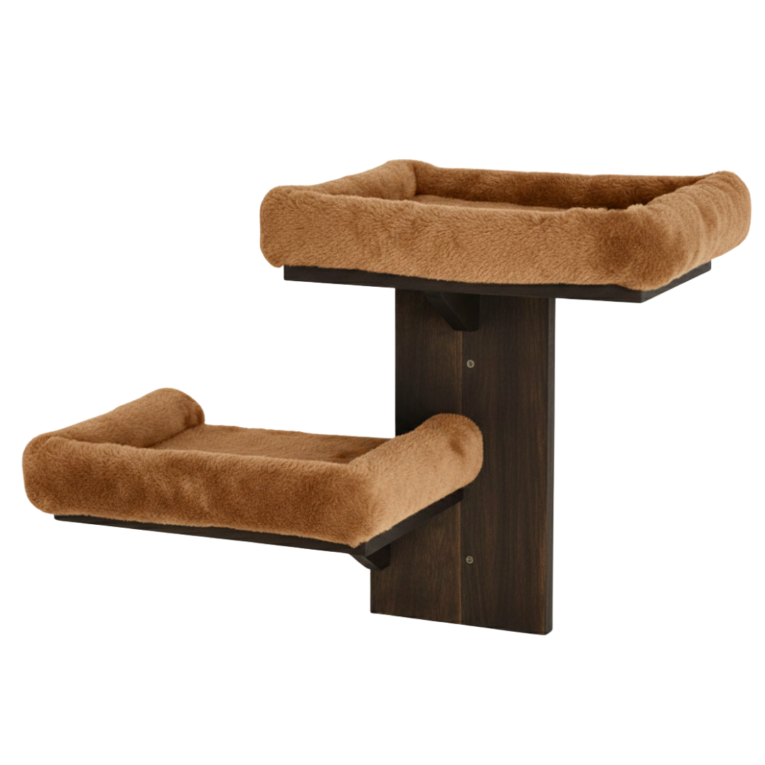 Cat Wall Shelves with Two Platforms for Climbing, Play, and Rest Areas