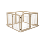 Convertible Multi-Panel Pet Gate & Playpen Enclosure with Door