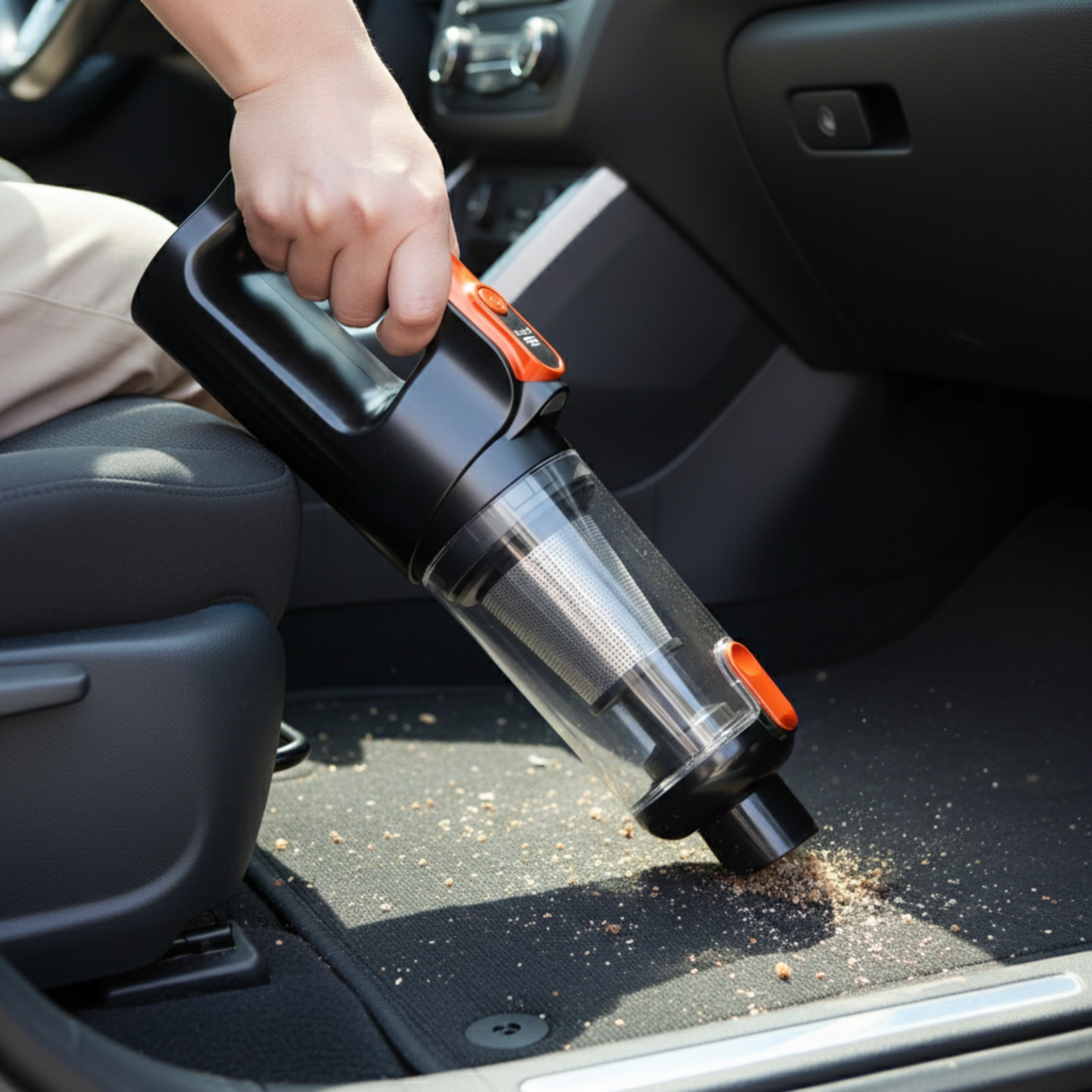 Cordless Car Vacuum Air Duster up to 18000Pa, HEPA, USB-C, LED Light