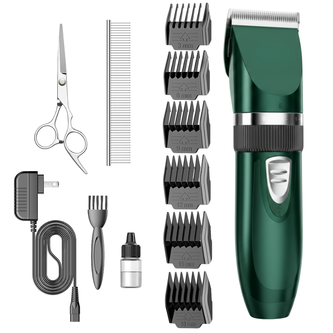 Cordless Pet Hair Clippers with Stainless Steel Blades and Guides