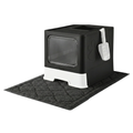 Covered Cat Litter Box with Top Exit, Mat and Scoop Included