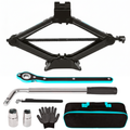 Crank-Style Scissor Jack Lift Kit 2T with Tire-Change Tool Set