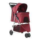 Dog & Cat Pet Stroller with Foldable Frame, Canopy and Basket