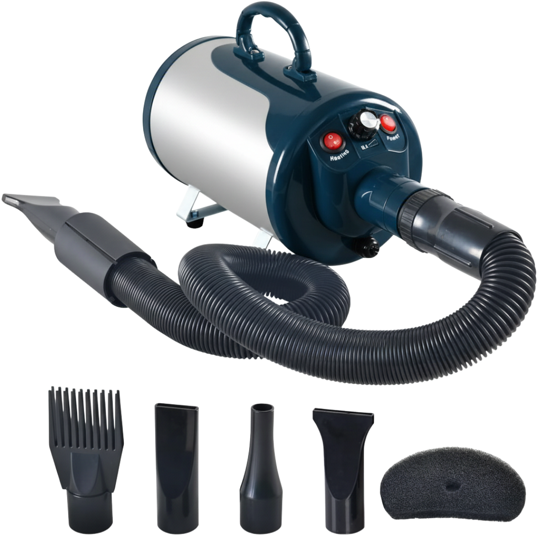 Dog Grooming Force Dryer with Adjustable Airflow and Heated Blower
