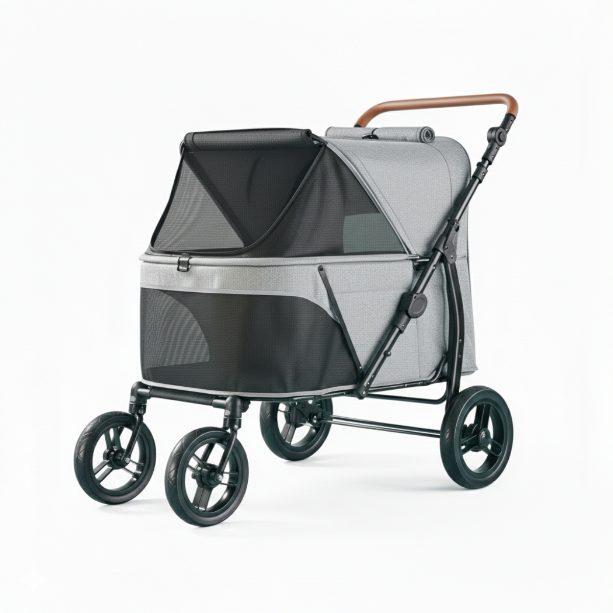 Dog Stroller for Large Pets Up to 110 lb with Mesh Canopy All-Terrain