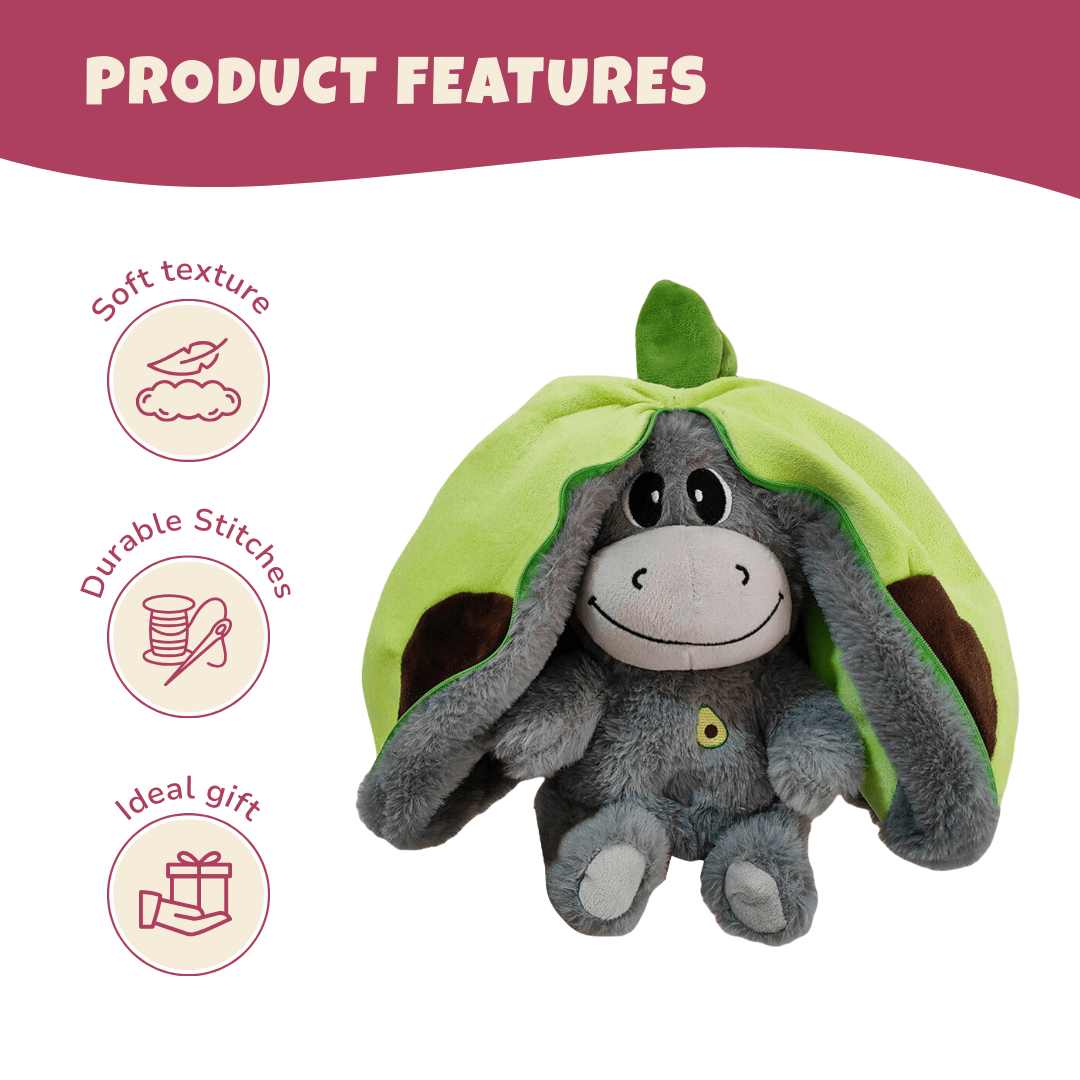 Donkey Breathing Plush – Fruit Themed Big Ears Sleep Toy with Motion