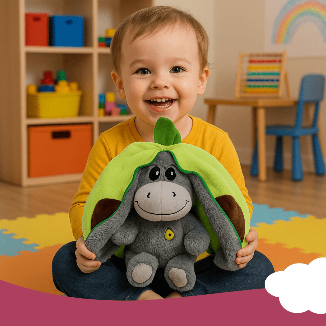 Donkey Breathing Plush – Fruit Themed Big Ears Sleep Toy with Motion