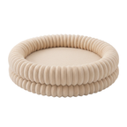 Donut Shaped Pet Bed, Round with Raised Edge and Anti-Slip Base