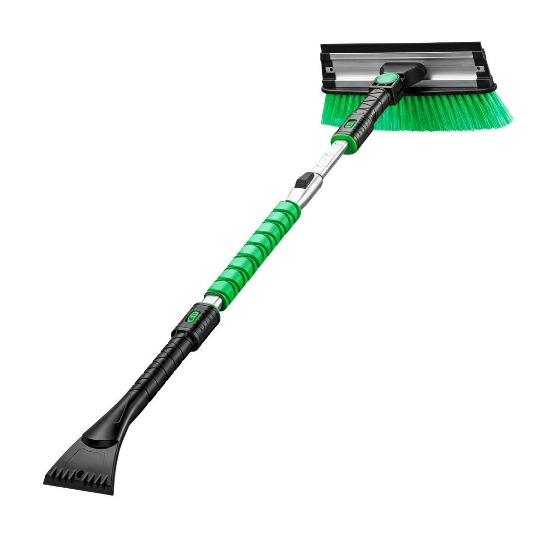 Extendable Windshield Snow Brush Ice Scraper with Squeegee, Foam Grip