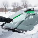 Extendable Windshield Snow Brush Ice Scraper with Squeegee, Foam Grip