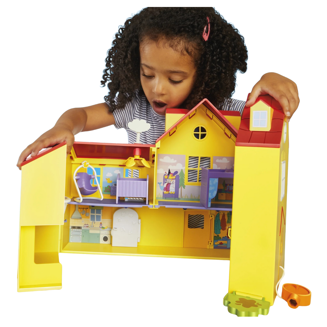 Foldable Dollhouse Playset with 7 Rooms and Pretend Accessories