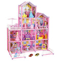 Four-Story DIY Dollhouse with 9 Rooms, Doll & Furniture Set