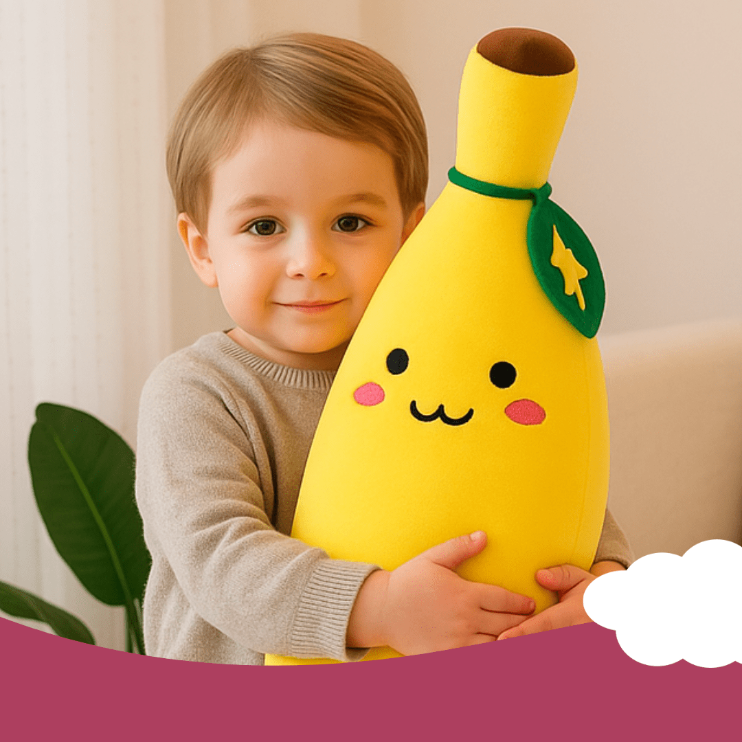 Happy Banana Plush Pillow – 4 Sizes (13.8, 19.7, 27.6, 31.5 inches)