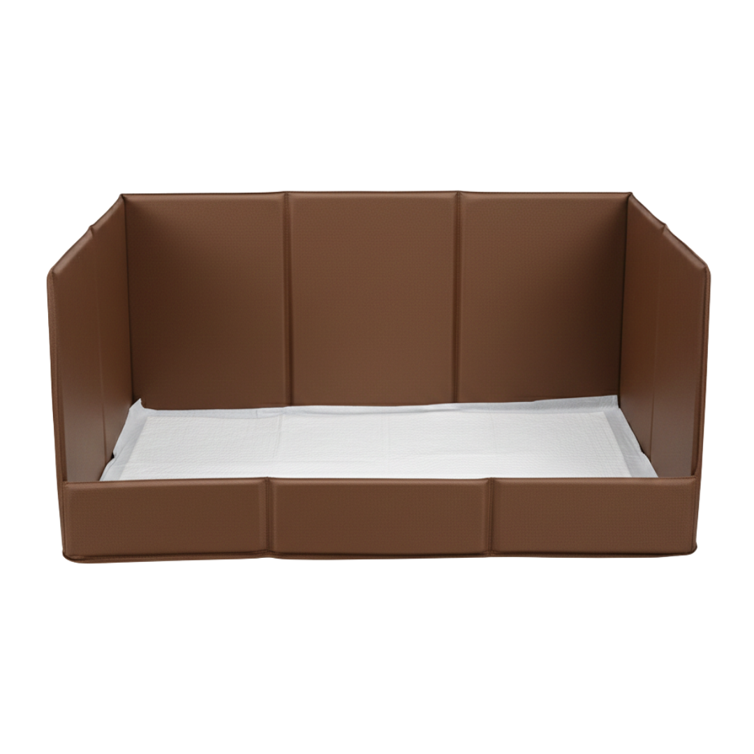 Indoor Dog Pee Pad Tray with Raised Side Walls and Foldable Design