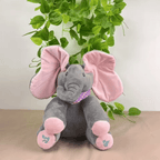 Interactive Musical Peekaboo Elephant Toy Moving Ears Singing Voice