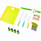 Kids Cooking Set with Wooden and Plastic Kitchen Tools, 3 years and up