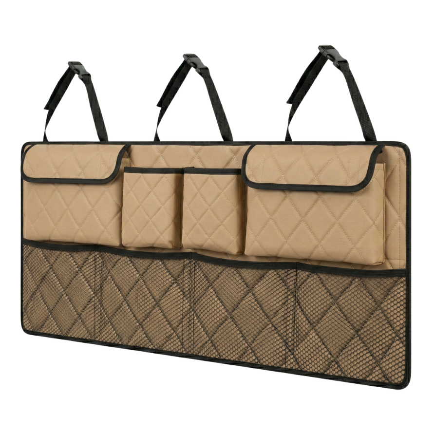 Large Backseat Hanging Trunk Organizer 42 Inch with 8 Compartments