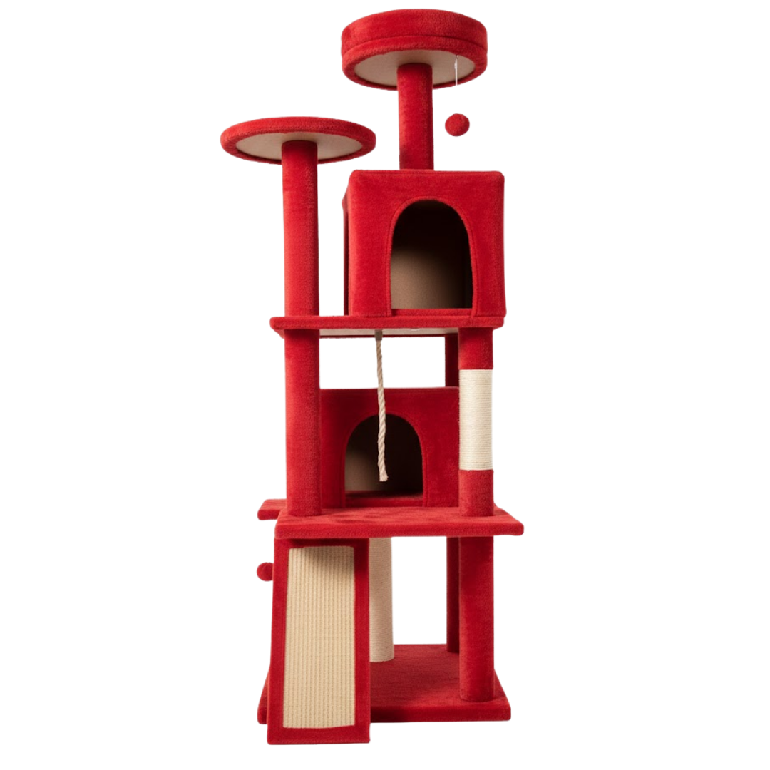 Large Cat Tree Tower with Multi-Stage Condo and Scratching Posts