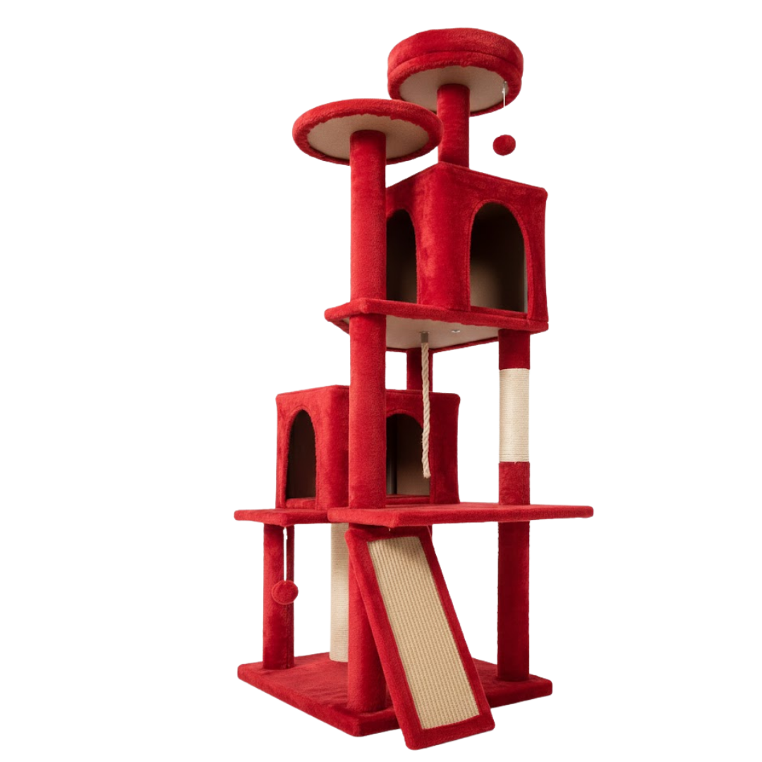 Large Cat Tree Tower with Multi-Stage Condo and Scratching Posts