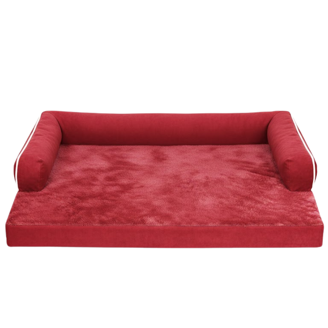 Large Pet Bed with Memory Foam, Bolstered Sides, and Removable Cover