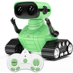 LED RC Robot Toy with Walkie Talkie, Music, and Programmable Actions