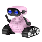 LED RC Robot Toy with Walkie Talkie, Music, and Programmable Actions