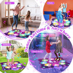 Light-Up Dance Mat for Kids, Bluetooth Music, Rechargeable Game Pad