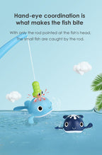 Light-Up Sea Animals Bath Toy Set With Net And Fishing Rod Toddlers