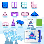 Magnetic Tiles Set 100PCS, Girls Building Blocks Toy 3D Castle