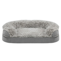 Memory Foam Pet Bed with Bolsters for Dogs and Cats, Washable Cover