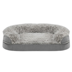 Memory Foam Pet Bed with Bolsters for Dogs and Cats, Washable Cover