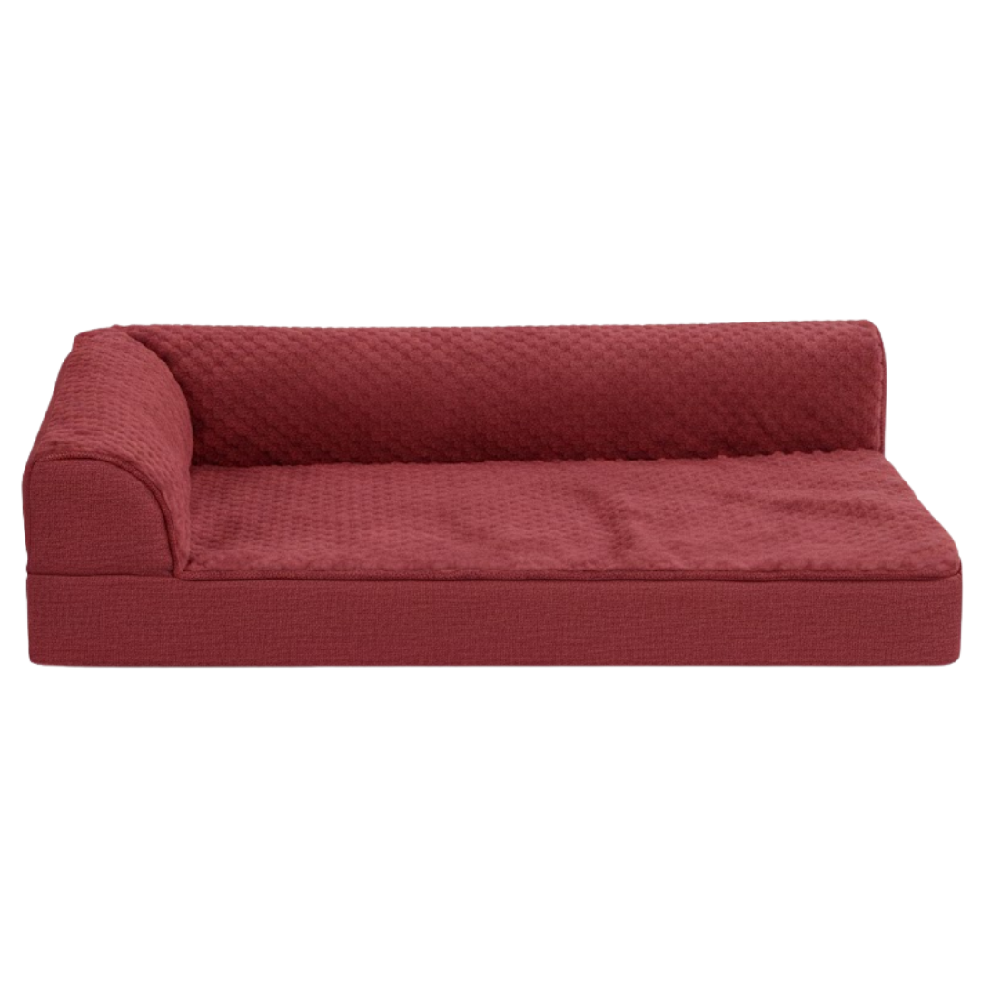 Memory Foam Pet Bed with L-Shaped Bolster and Removable Cover
