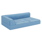 Memory Foam Pet Bed with L-Shaped Bolster and Removable Cover