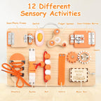 Montessori Busy Board - Interactive Activity Panel for Toddlers 1-3