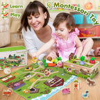 Montessori Carrot Toy with Animals, Storage, Shapes & Sorting