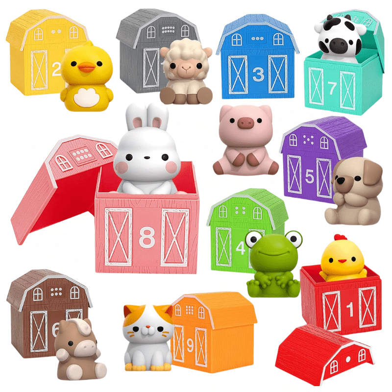 Montessori Toddler Matching Toy Set, 20-Piece, Numbered, 4 Themes