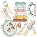 Montessori Wooden Toy Set for Toddlers with Xylophone & Instruments