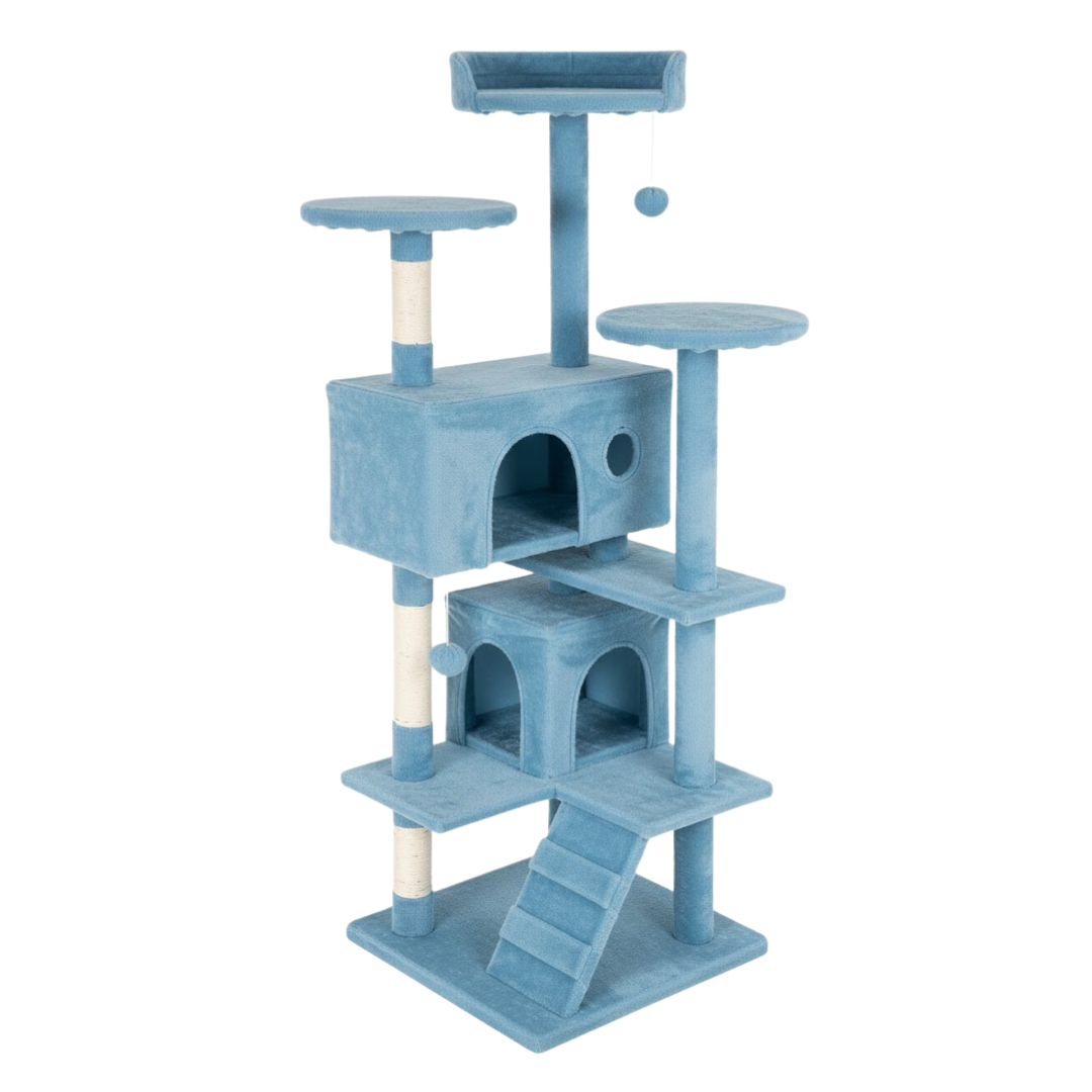 Multi-Level Cat Tree Tower with Scratching Posts, Condo, and Perches