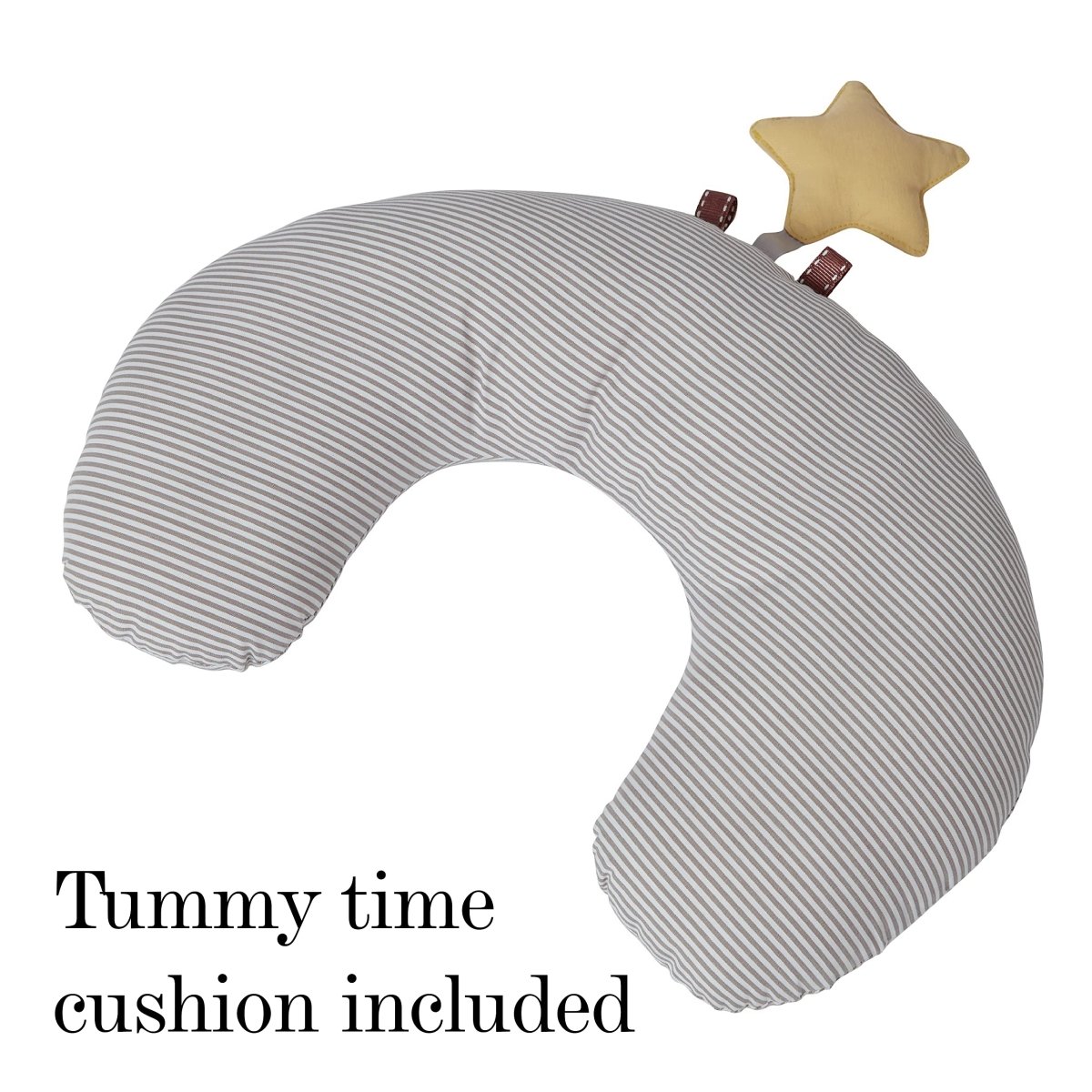 Organic Cotton Cozy Baby Playmat with Mirror, Tummy Pillow and 6 Toys