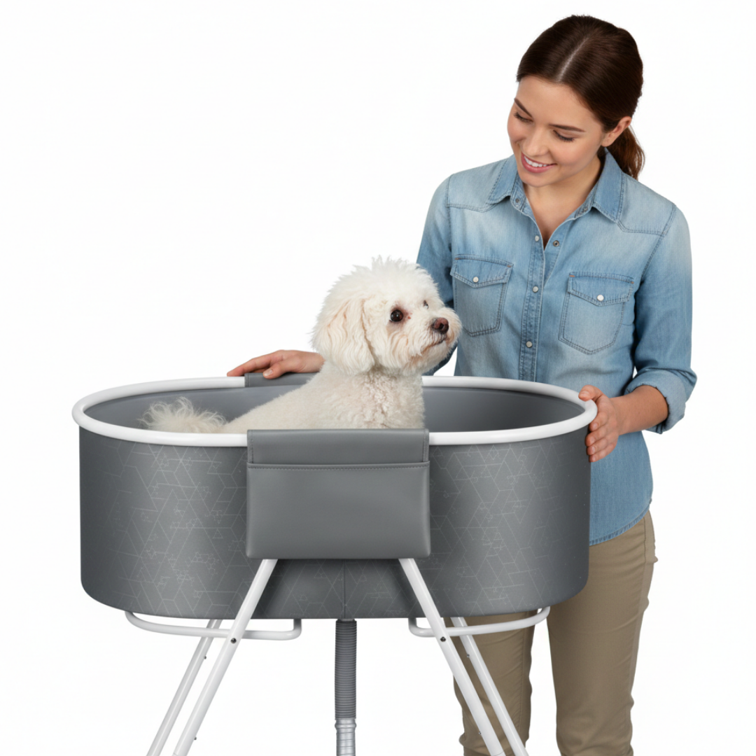 Pet Bath Tub and Elevated Foldable Wash Station for Indoor/Outdoor