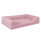 Pet Bed with Memory Foam, Bolstered Sides, and Removable Cover