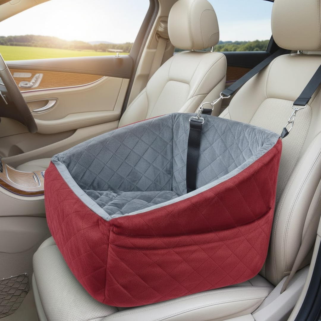 Pet Car Booster Seat 30 lb Oxford with Straps and Side Pockets