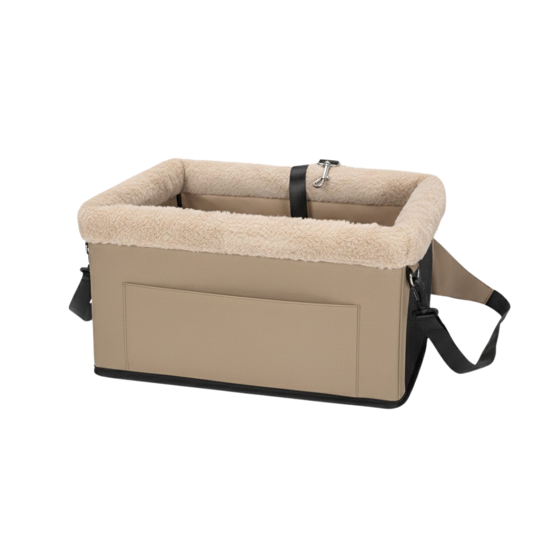 Pet Car Booster Seat with Metal Frame 20 lb with Storage Pockets
