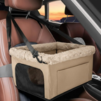 Pet Car Booster Seat with Metal Frame 20 lb with Storage Pockets