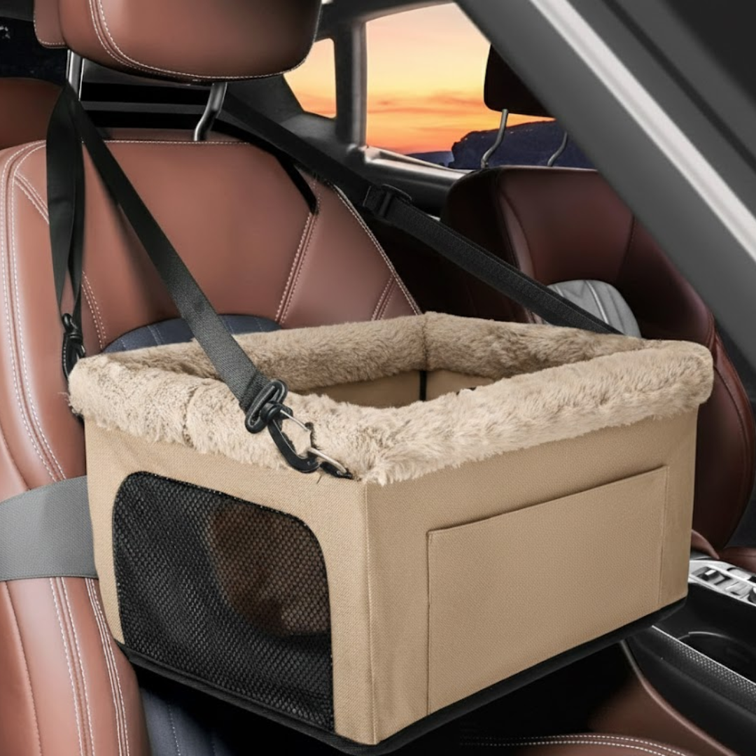 Pet Car Booster Seat with Metal Frame 20 lb with Storage Pockets