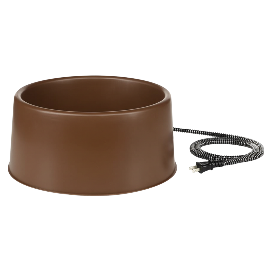 Pet Heated Water Bowl with Thermostat and Cord Guard Options
