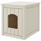 Plastic Cat Litter Box Enclosure Side Table with Openable Door