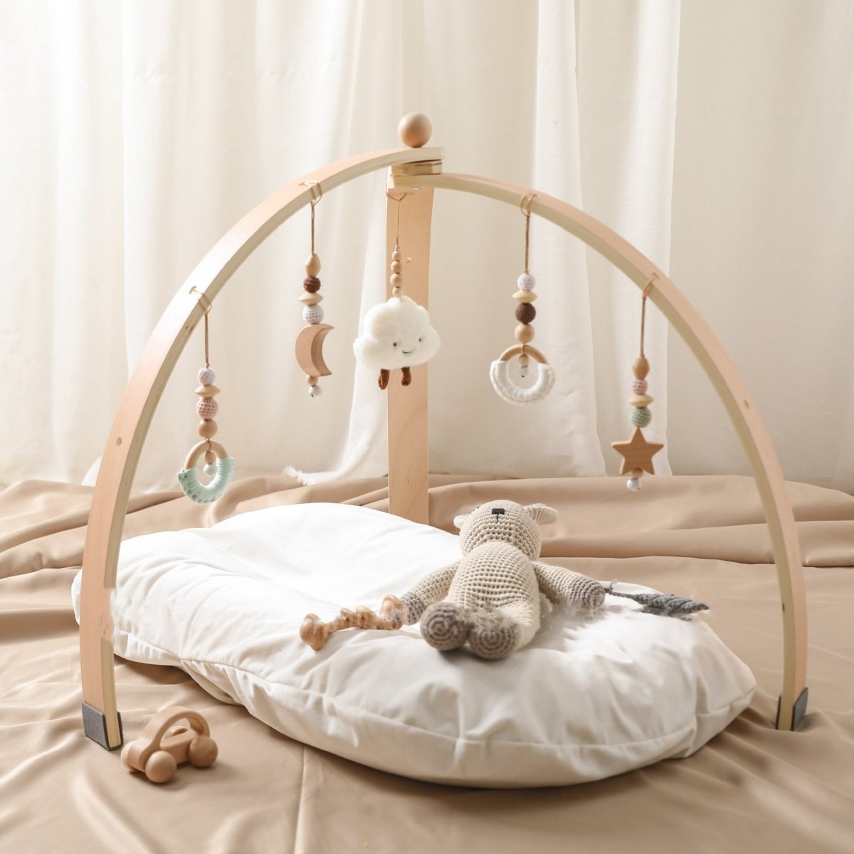 Play Arch Baby Gym with Hanging Toys, Multi-Texture Attachments